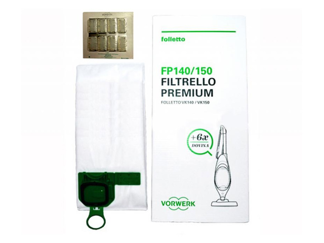 Sacchetti Originali Folletto plus VK 140/150 6 Pezzi + profumi Dovina